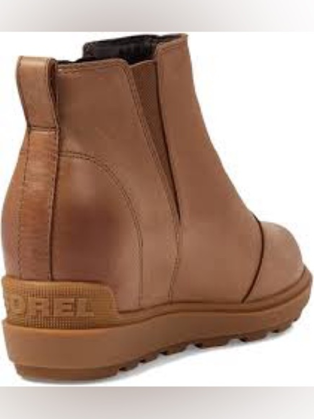 Sorel Evie II Zip Waterproof Tan Ankle Boot with hidden heel women’s size 8.5